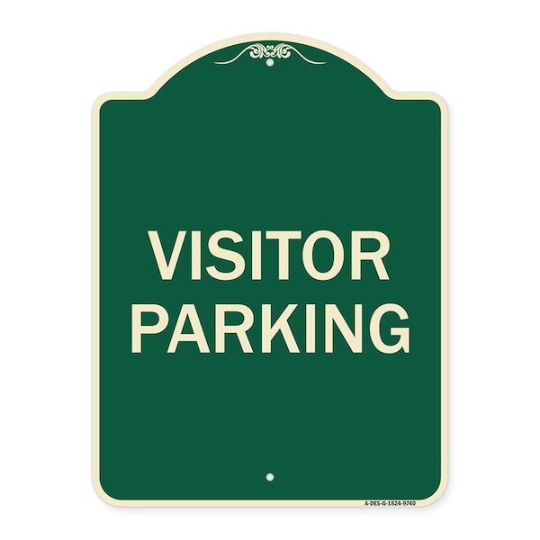 Signmission Designer Series Sign-Visitor Parking, Green Heavy-Gauge Aluminum, 24" x 18", G-1824-9740 A-DES-G-1824-9740 - main